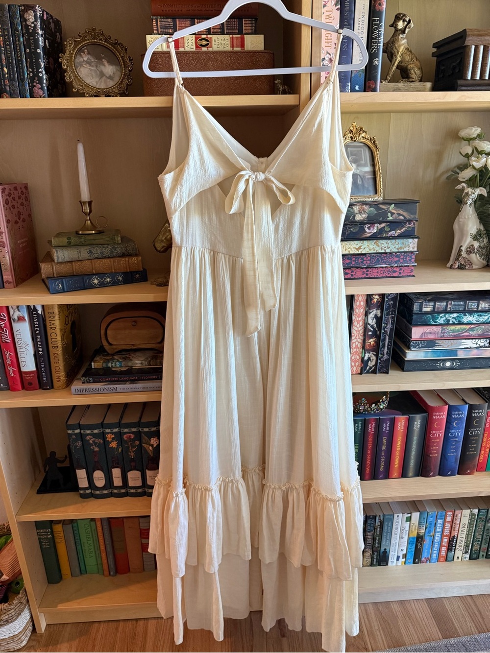 Joyfolie Cream Tiered Ruffled Maxi Dress - Picture 7 of 8